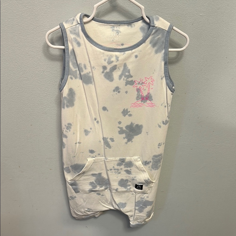 RAGS 3/4T Tie-Dye Sleeveless Romper with Palm Tree Design